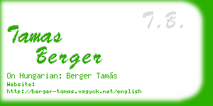 tamas berger business card
